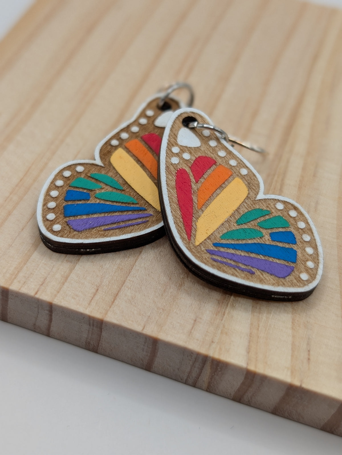 Rainbow Pride Butterfly Dangles