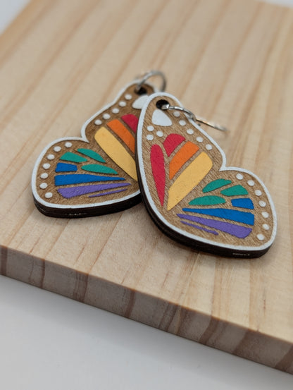 Rainbow Pride Butterfly Dangles