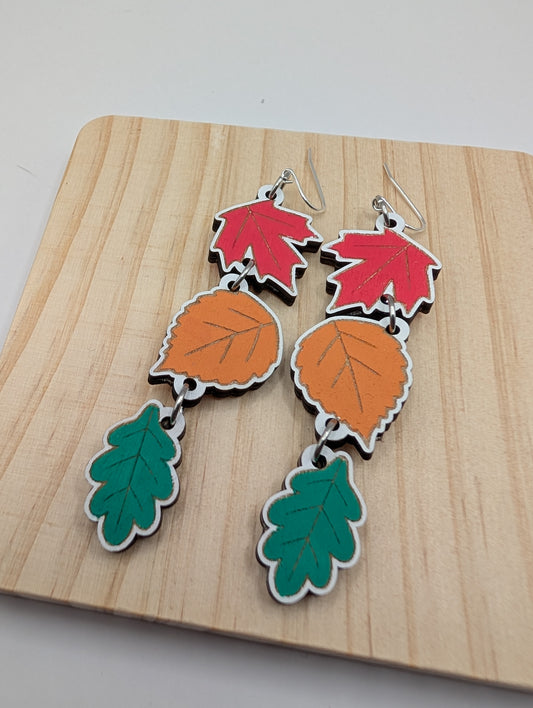 Boucles d'oreilles pendantes Feuille d'Automne