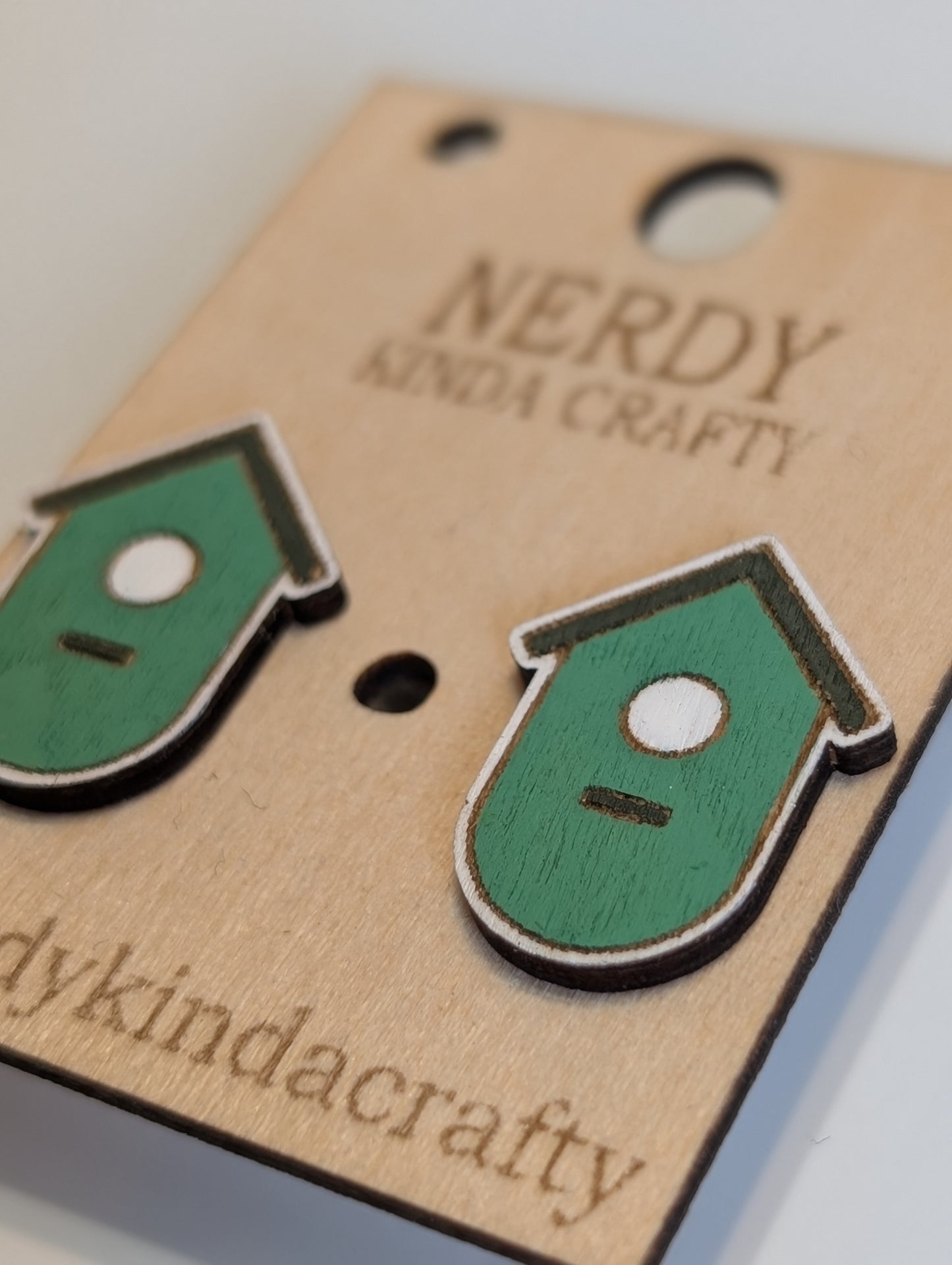 Green Birdhouse Studs