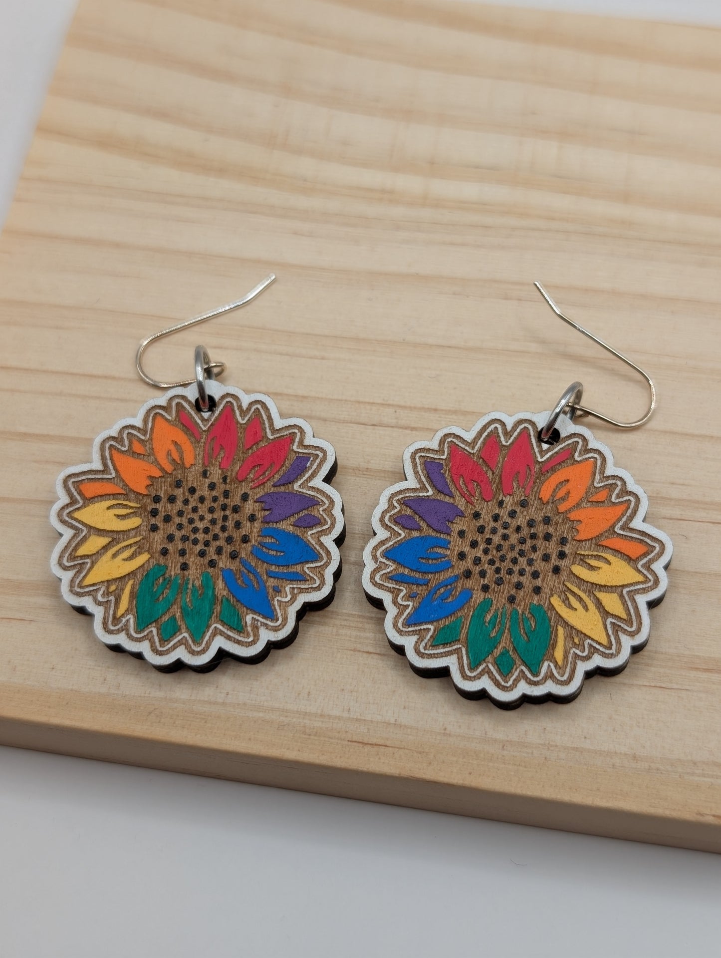Boucles d'oreilles pendantes tournesol Fierté