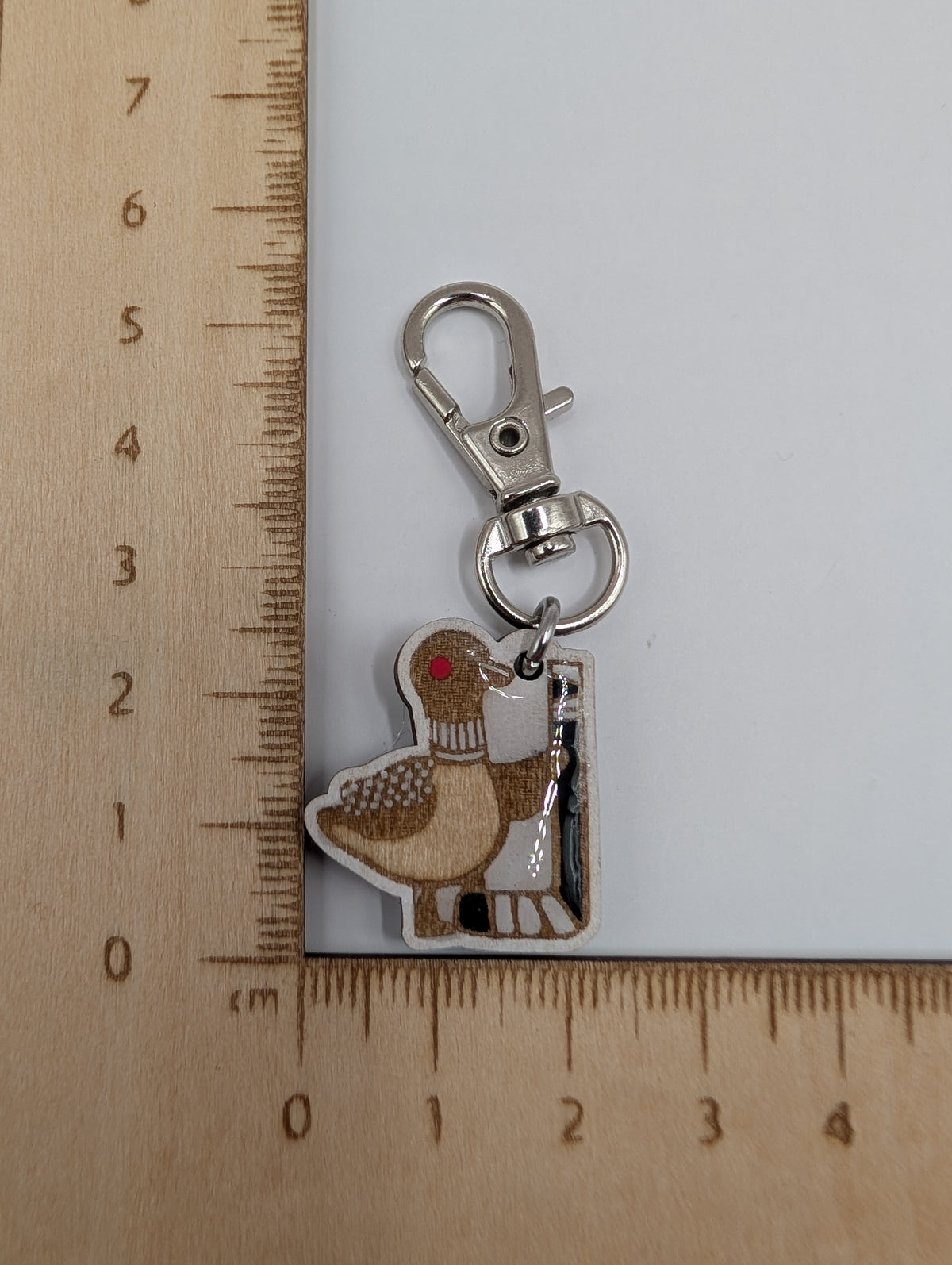 Hockey Loon Stitch Marker or Zipper Pull