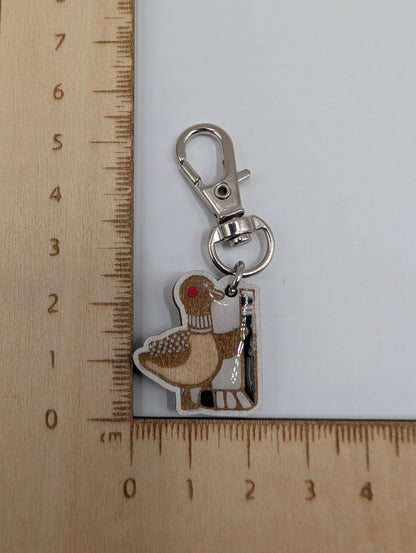 Hockey Loon Stitch Marker or Zipper Pull