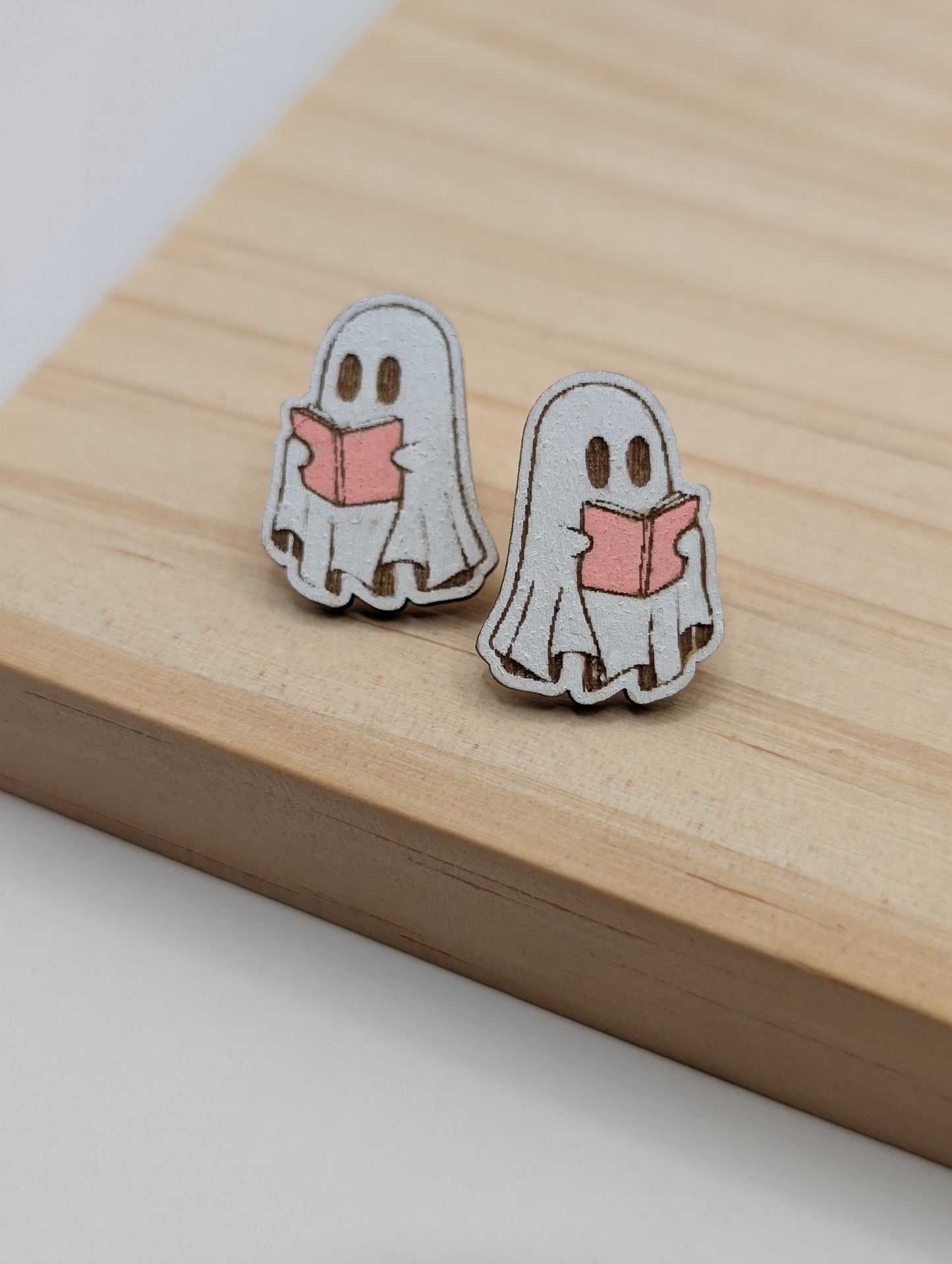 Ghosts Reading (Pink) Studs