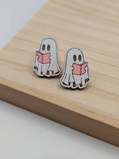 Ghosts Reading (Pink) Studs