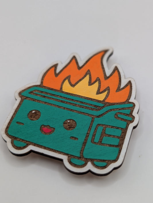 Aimant de benne à ordures en feu