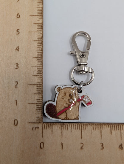 Beaver Stitch Marker or Zipper Pull