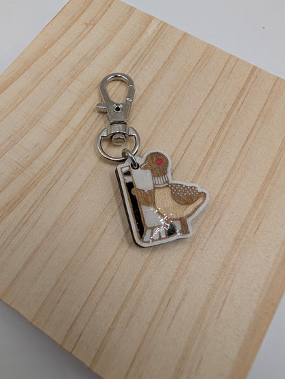 Hockey Loon Stitch Marker or Zipper Pull