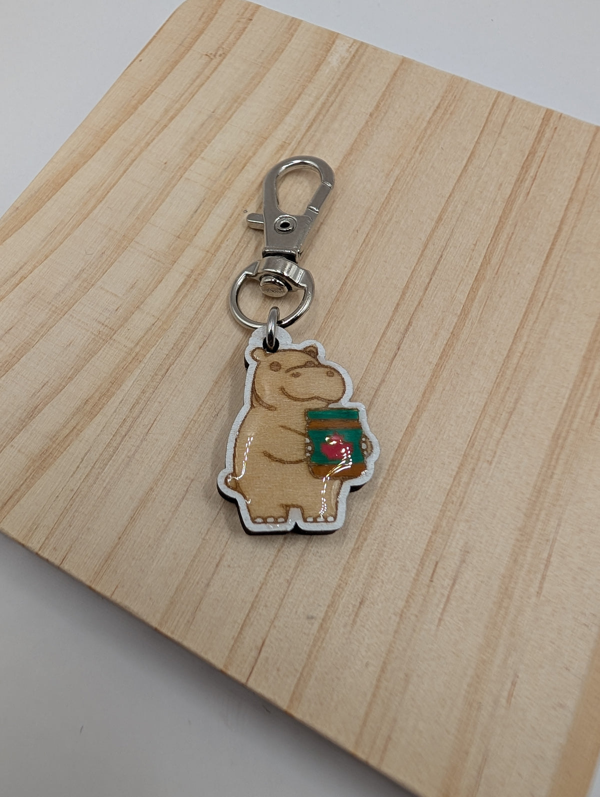 House Hippo Stitch Marker or Zipper Pull