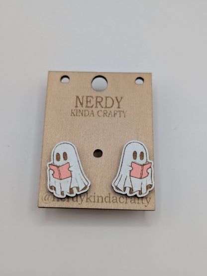 Ghosts Reading (Pink) Studs