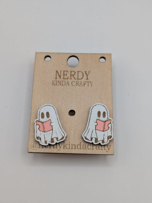 Ghosts Reading (Pink) Studs