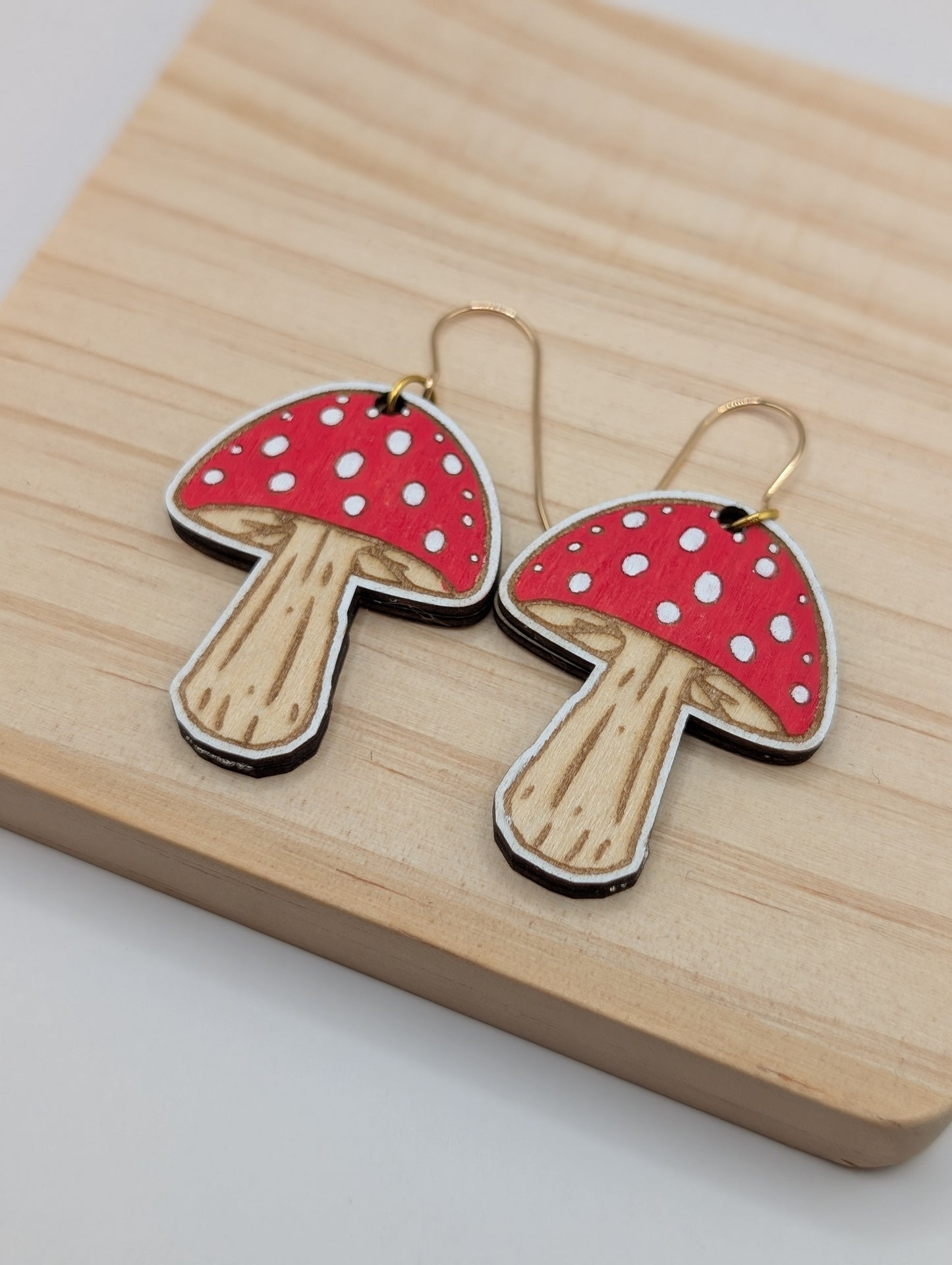 Boucles d'oreilles pendantes Champignons