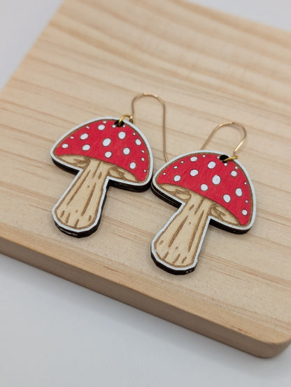 Boucles d'oreilles pendantes Champignons