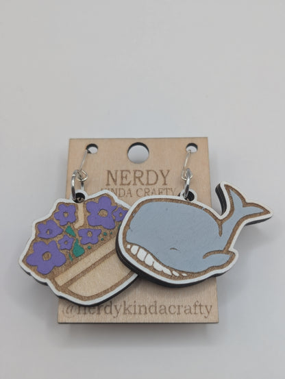 Whale and Petunia Dangles