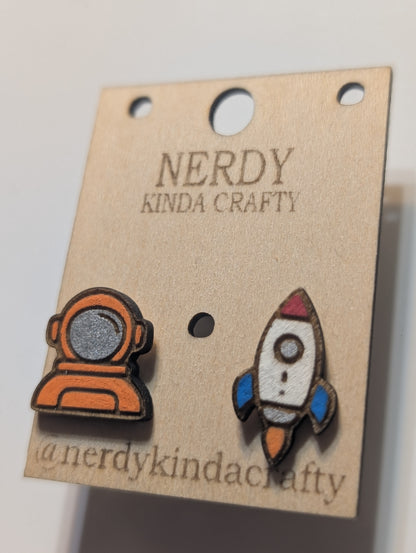 Retro Astronaut and Shuttle studs