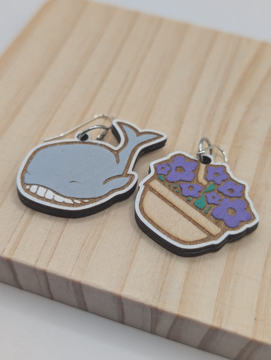 Breloques baleine et pétunia