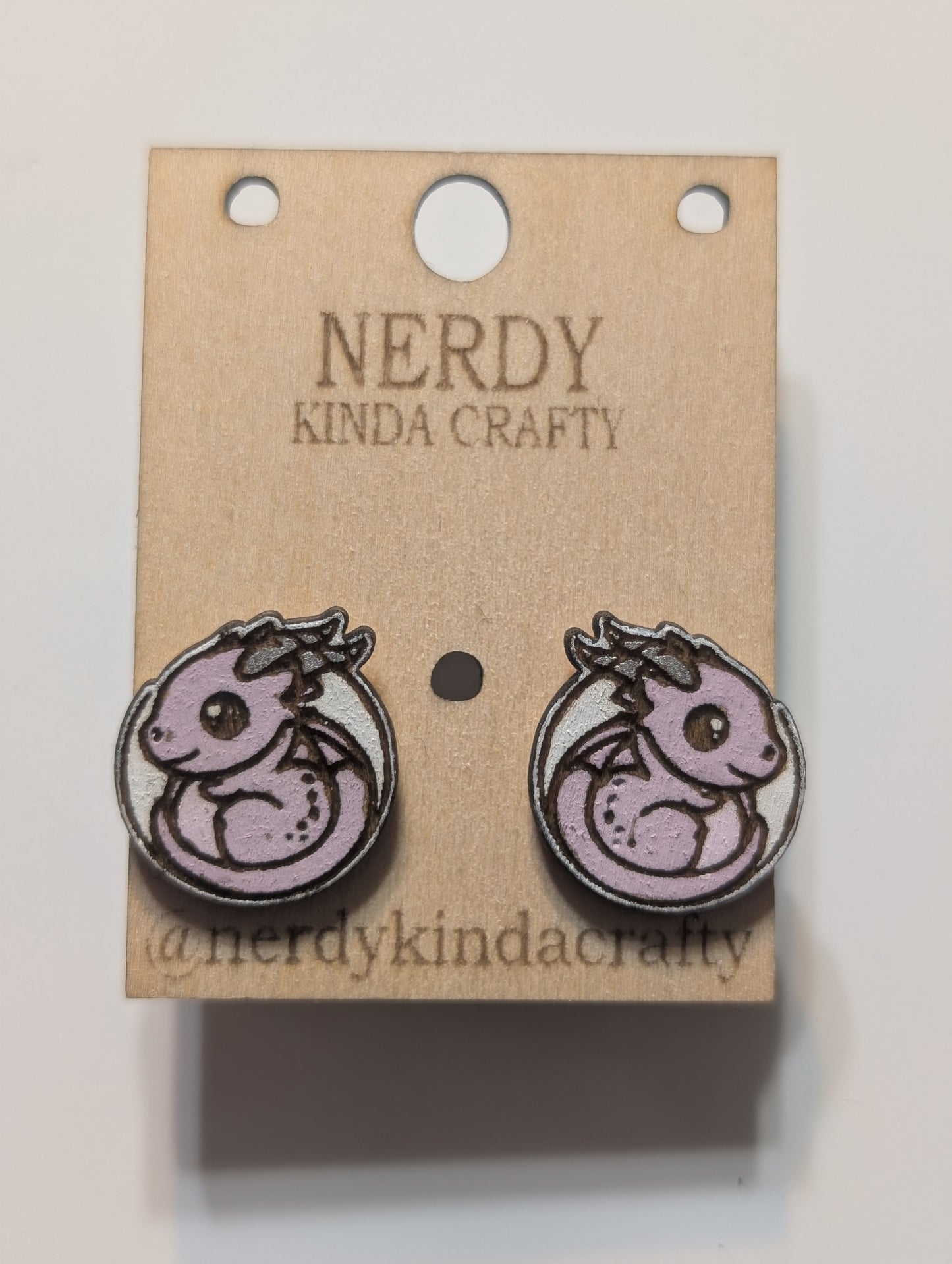 Pink Dragon Studs