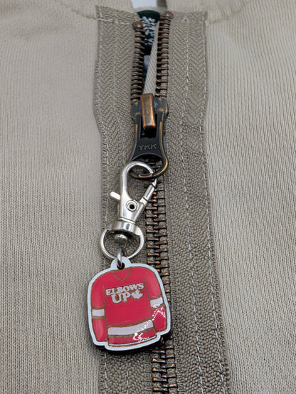 Elbows Up Zipper Pull