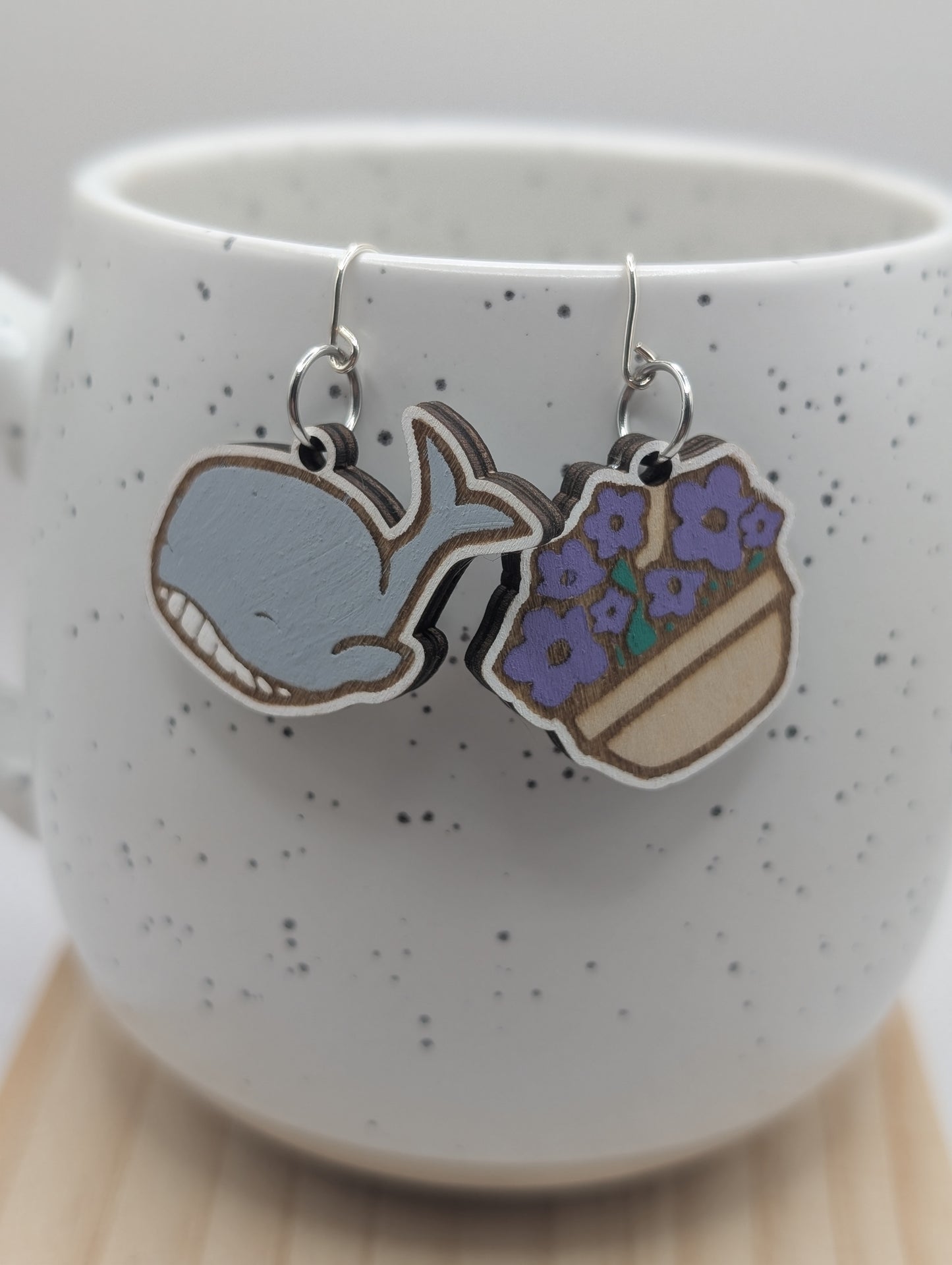 Whale and Petunia Dangles