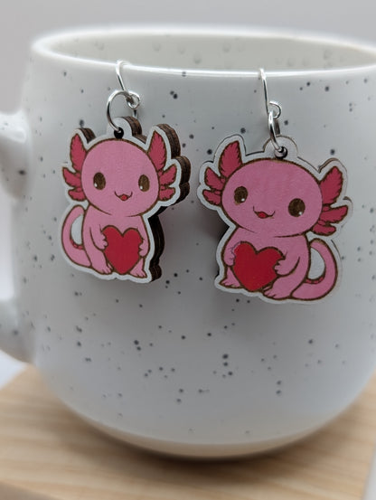 Pink Axolotl Dangles