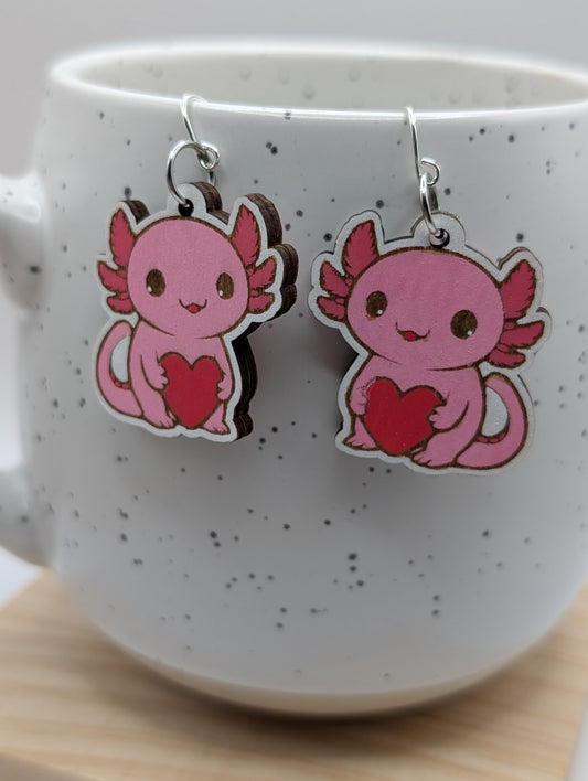Pink Axolotl Dangles
