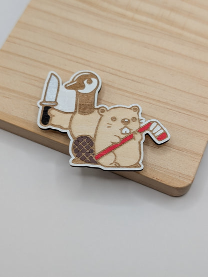 Goose and Beaver Magnet