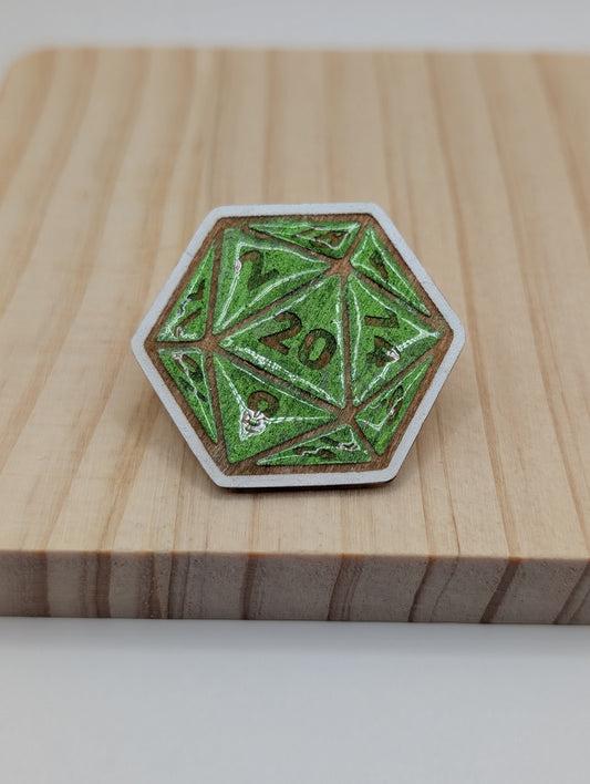 Broche de dé D20