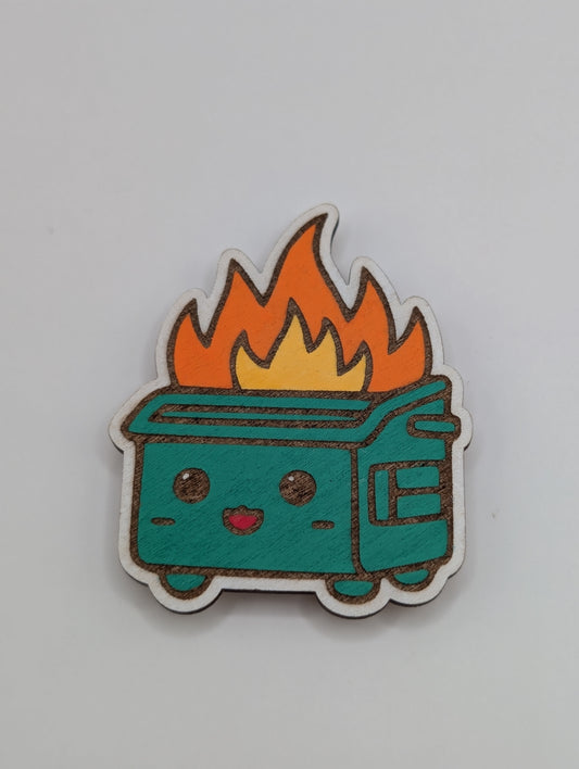 Aimant de benne à ordures en feu
