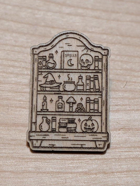 Witchy Bookshelf Pin