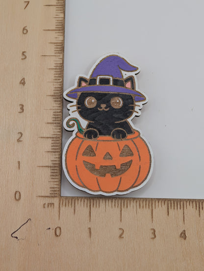 Black Cat in a Pumpkin Magnet