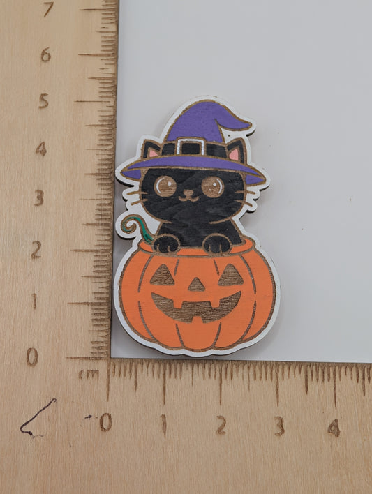 Aimant Chat noir dans une citrouille