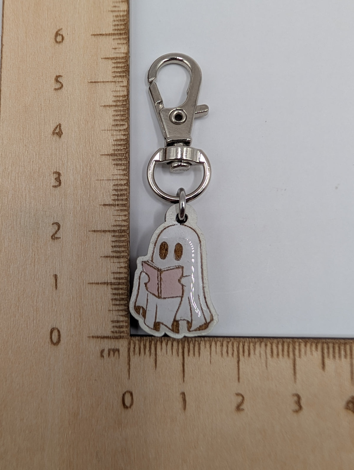 Ghost Reading Zipper Pull