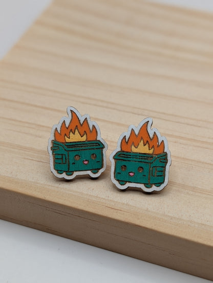 Montants de conteneur en feu