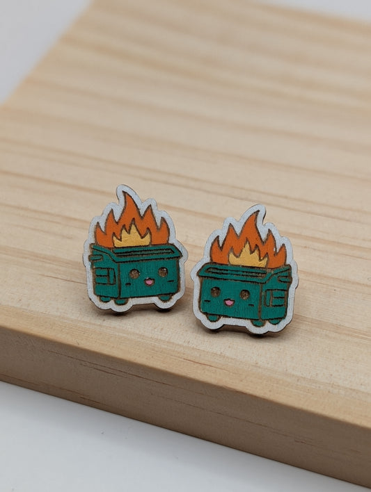 Montants de conteneur en feu