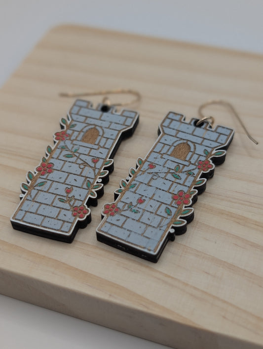 Boucles d'oreilles pendantes Tour Fantaisie Rouge
