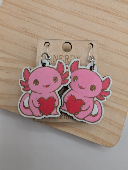 Pink Axolotl Dangles