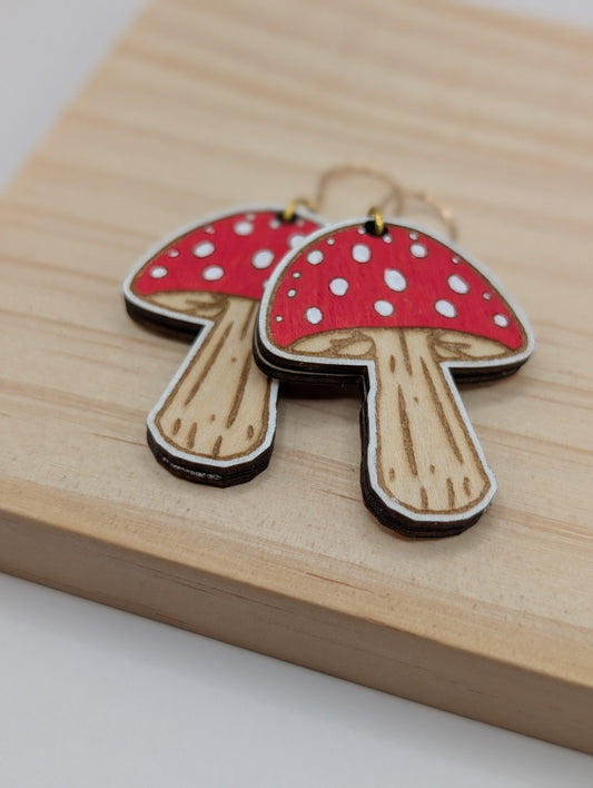 Boucles d'oreilles pendantes Champignons