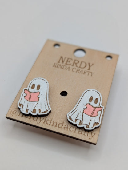 Ghosts Reading (Pink) Studs