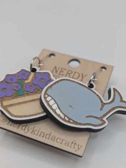Whale and Petunia Dangles