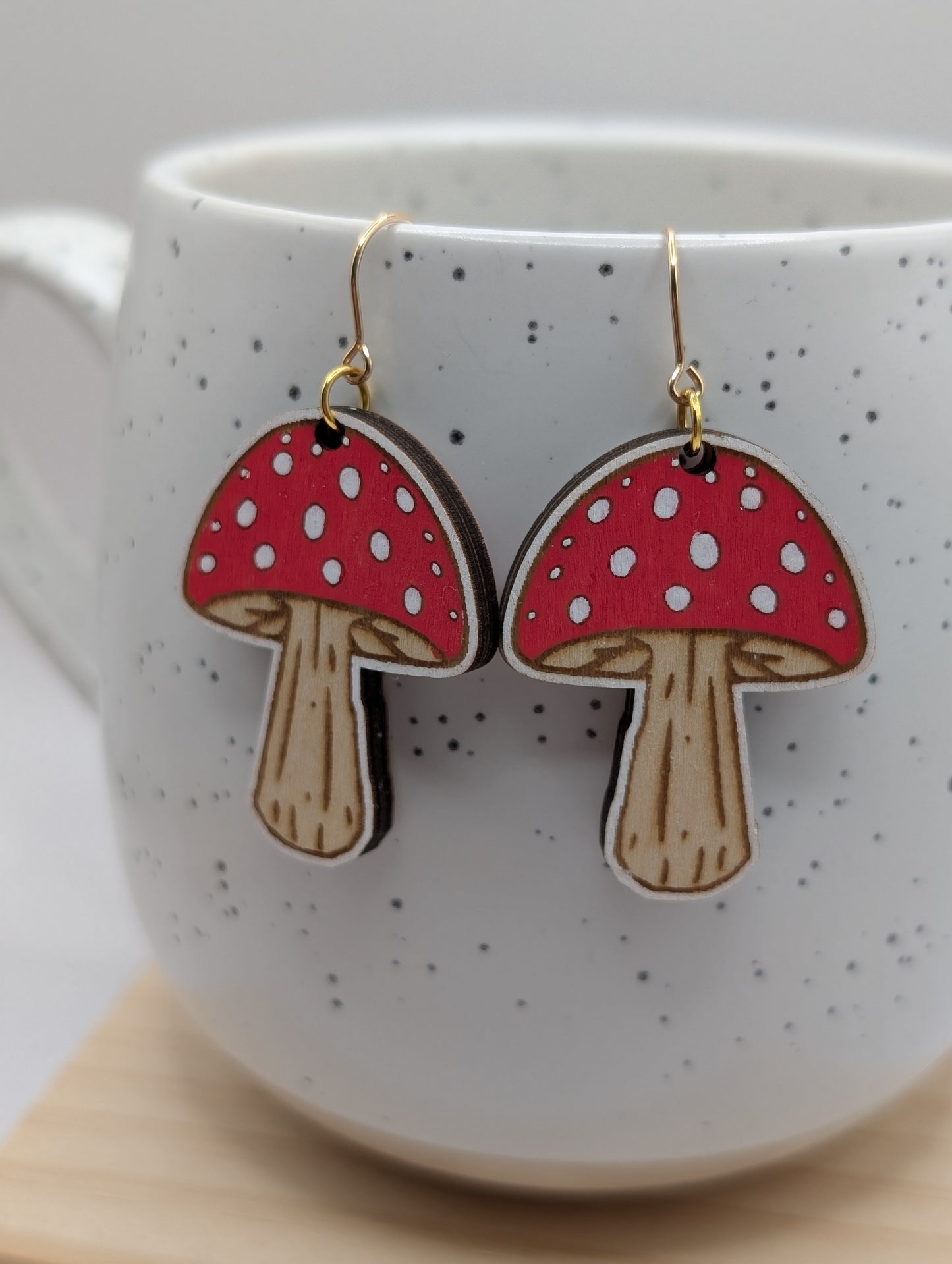Boucles d'oreilles pendantes Champignons