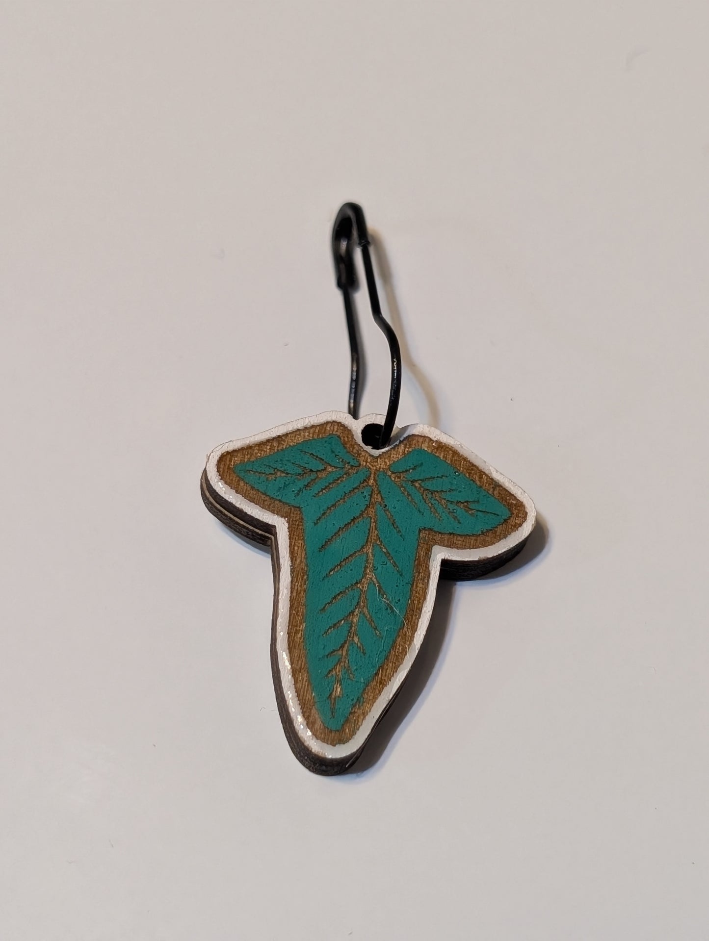 Fantasy Leaf Stitch Marker or Zipper Pull