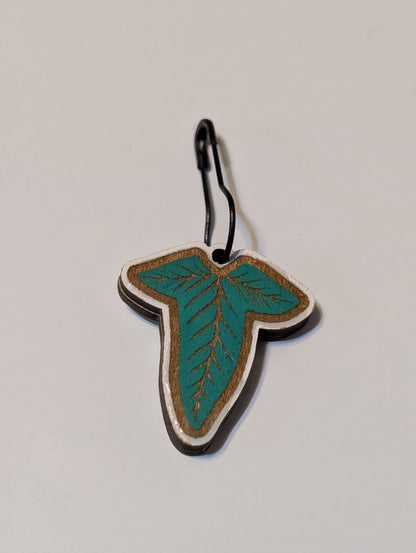 Fantasy Leaf Stitch Marker or Zipper Pull