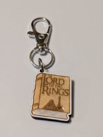 LOTR Book Stitch Marker or Zipper Pull