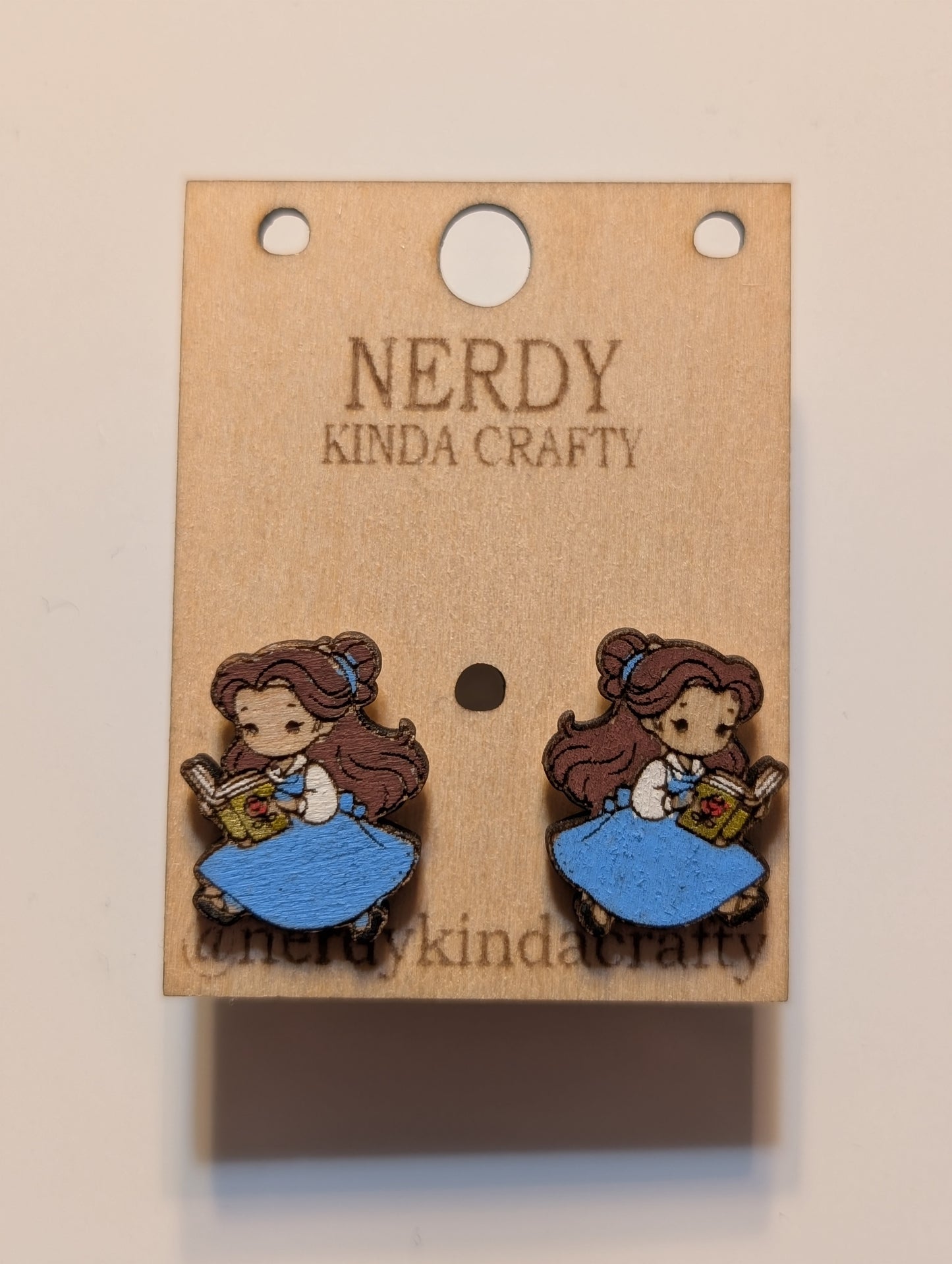 Blue Dress Girl Reading a Book Stud