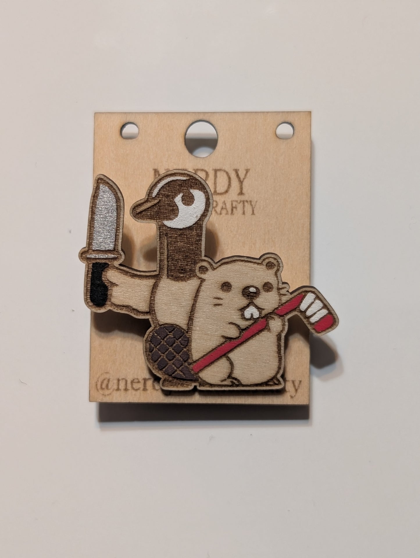 Goose and Beaver Pin