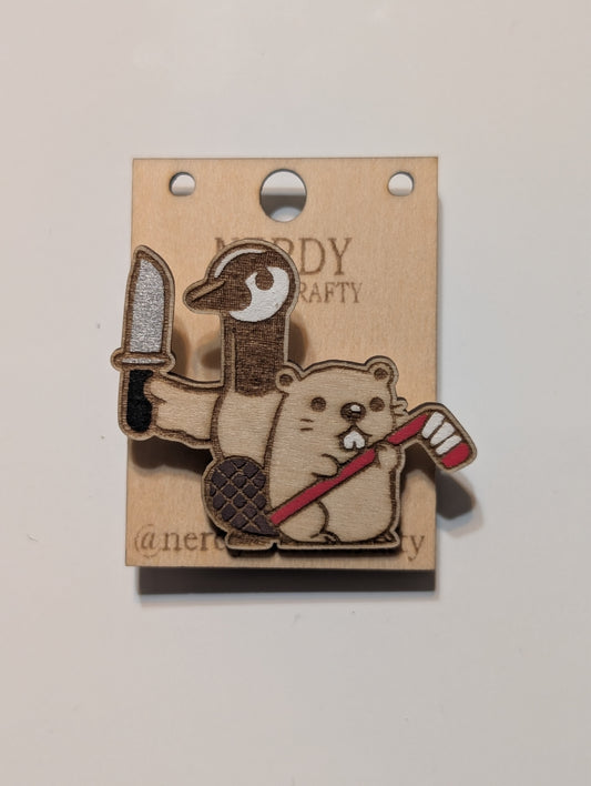Goose and Beaver Pin