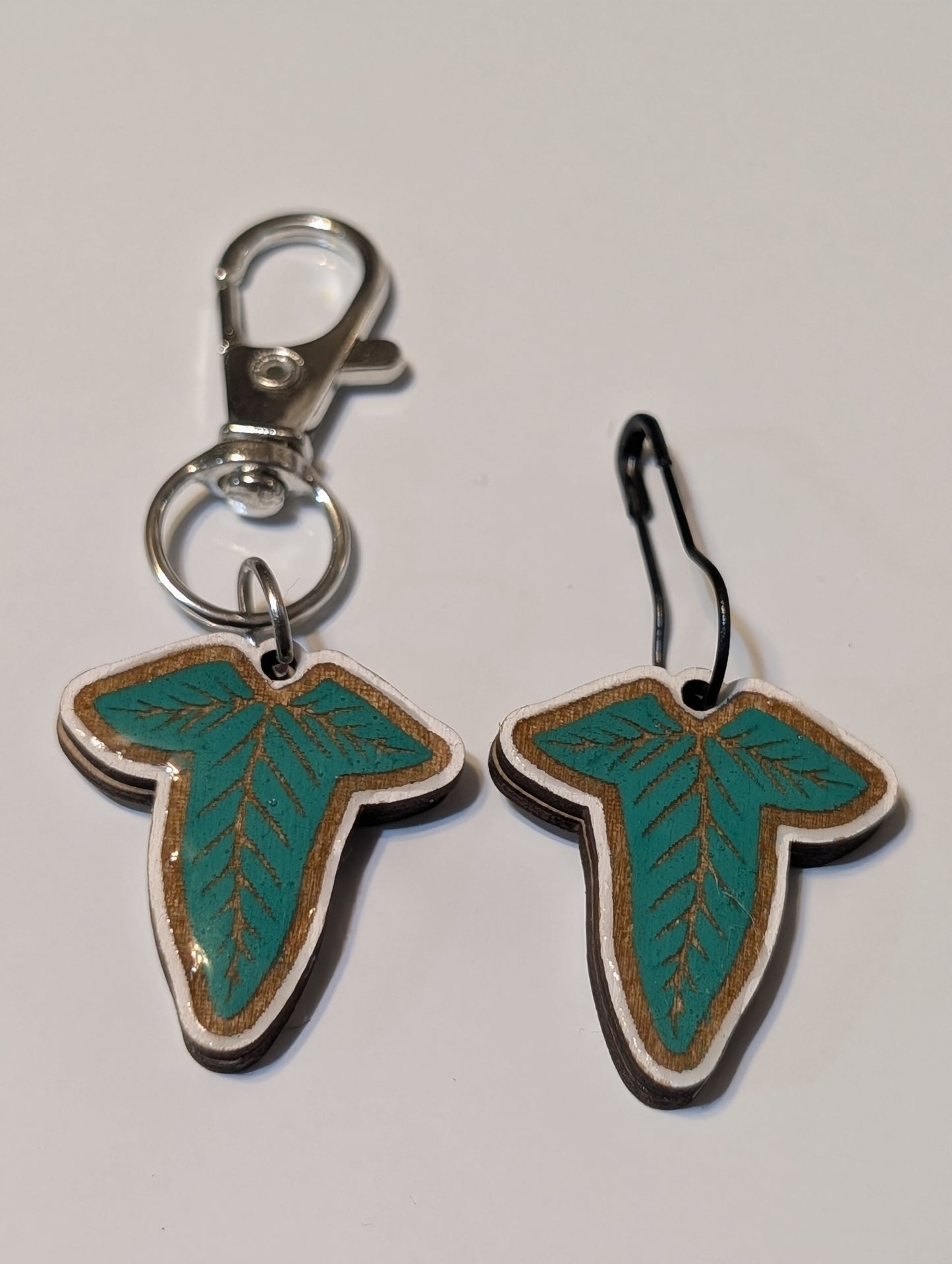 Fantasy Leaf Stitch Marker or Zipper Pull