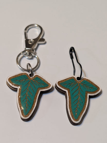 Fantasy Leaf Stitch Marker or Zipper Pull