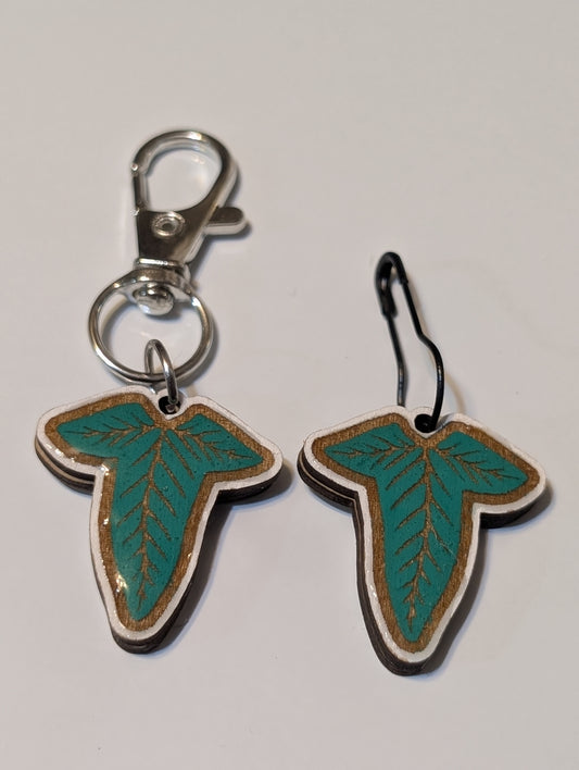 Fantasy Leaf Stitch Marker or Zipper Pull