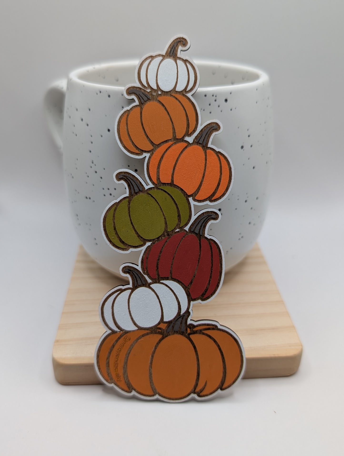 Whimsical Pumpkin Stack Bookmark